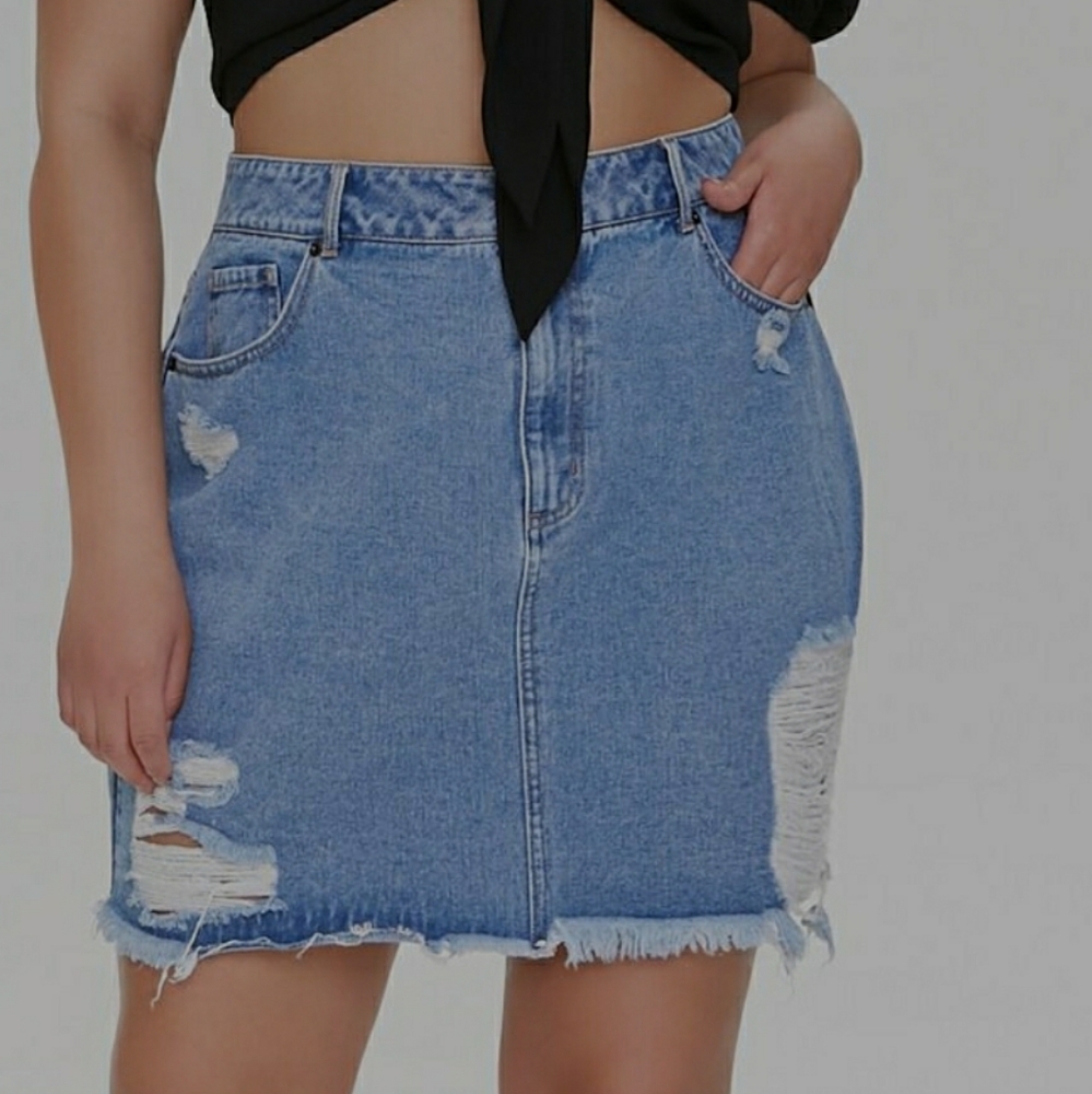 Denim mini skirt
